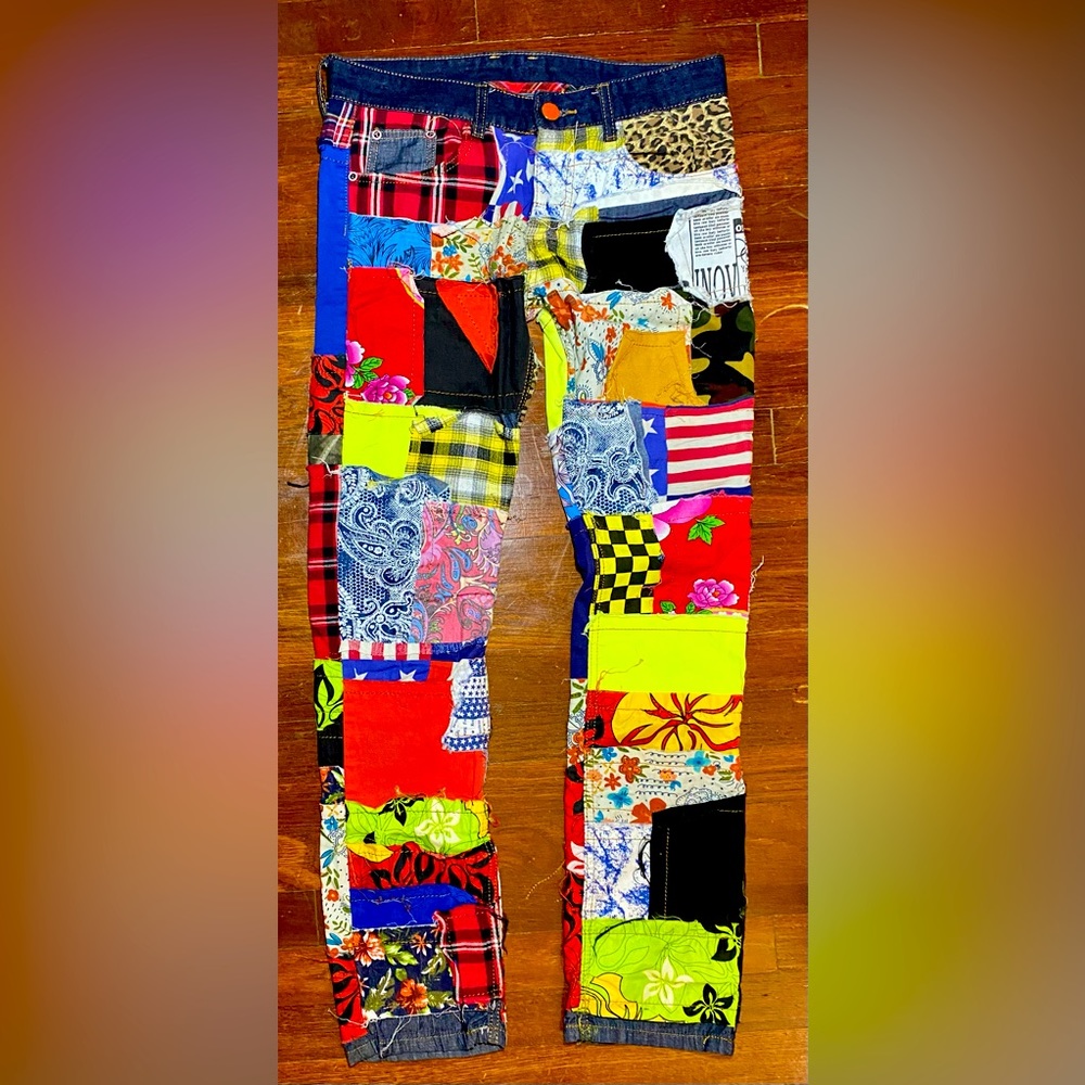 SOSOO Jeans 1971 “Don’t Be Afraid” Fashion Patchwork Jeans Mens Sz 31x31